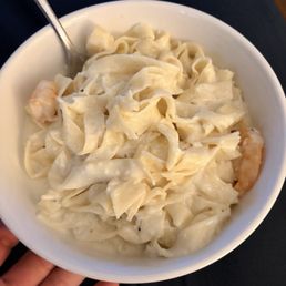 Fettuccine with shrimp