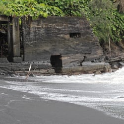 Pinky's Beach - Ruins of the old sugar mill.