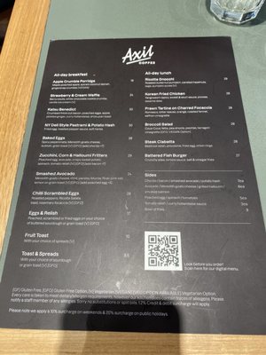 Menu photo 1 Axil Coffee Roasters Melbourne, VIC Menu photo 1 Axil Coffee Roasters Melbourne, VIC