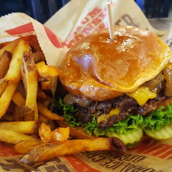 Epic Burger - Double Epic Burger // Halal-Certified Premium Black Angus beef, Aged Cheddar, Lettuce, Tomato, Grilled Onions, Pickles, and Epic Sauce. - Burgers Near Me - Chicago, Illinois