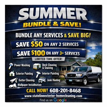 State Line Exterior Home Cleaning - Summer sale on all services at Stateline Exterior Home Cleaning! - Handyman Near Me - South Beloit, Illinois State Line Exterior Home Cleaning - Summer sale on all services at Stateline Exterior Home Cleaning! - Handyman Near Me - South Beloit, Illinois