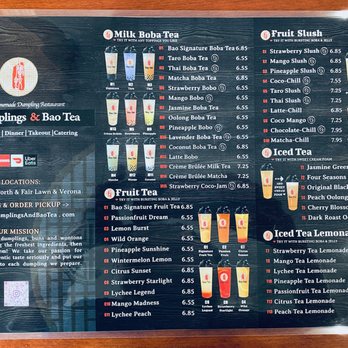Bao Dumplings & Bao Tea - Menu - back - Chinese Near Me - Verona, New Jersey