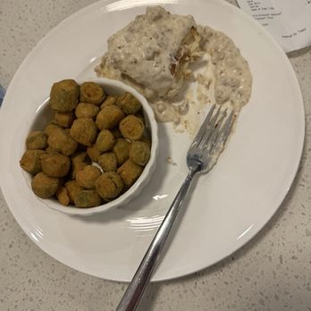 Breaks Eatery & Bar - Okra and biscuits and gravy. - Breakfast & Brunch Near Me - Hays, Kansas