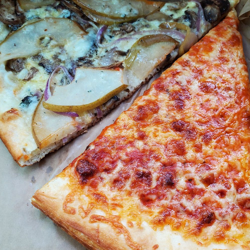 Pagliacci Pizza - Pear Primo (seasonal) and Cheese slices! - Pizza Near Me - Bellevue, Washington Pagliacci Pizza - Pear Primo (seasonal) and Cheese slices! - Pizza Near Me - Bellevue, Washington