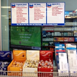 Chevron - Cat wash price menu is at the cashier