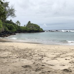 The calmer left side of Hamoa Beach.