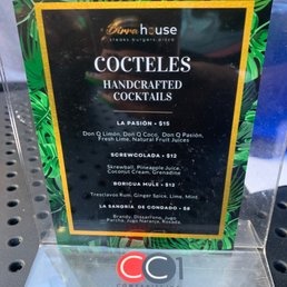 Drink menu Drink menu
