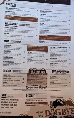Menu photo 2 Digby's Pub and Patio Lafayette, IN