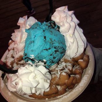 Funnel Cakes - Cookie Monster ice cream sooo good - Desserts Near Me - Santa Monica, California Funnel Cakes - Cookie Monster ice cream sooo good - Desserts Near Me - Santa Monica, California