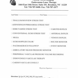 Don Bandari, MD FACC - List of Tests We Perform
