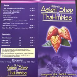 Nittiya´s Asien Shop & Thai Imbiss - Speisekarte