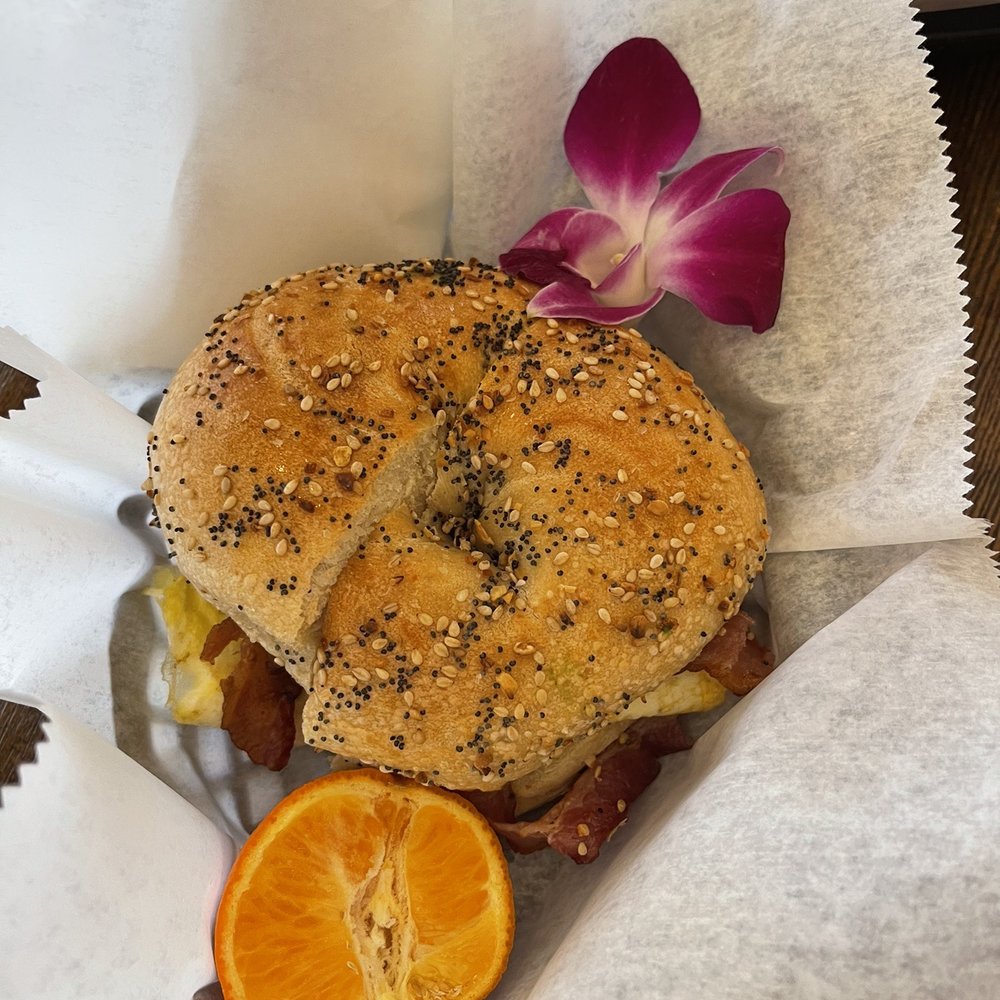Nomad Cafe & Eatery - Bacon and egg on an everything bagel - Cafes Near Me - Ridgewood, New York Nomad Cafe & Eatery - Bacon and egg on an everything bagel - Cafes Near Me - Ridgewood, New York