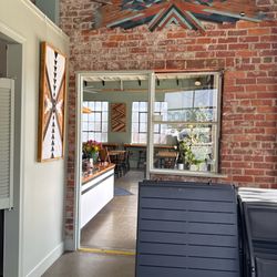 Side seating indoors