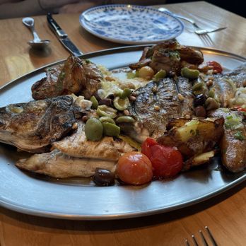 Rocca - PESCE alla LIGURE roasted potatoes, olives, pine nuts. - Italian Near Me - Tampa, Florida