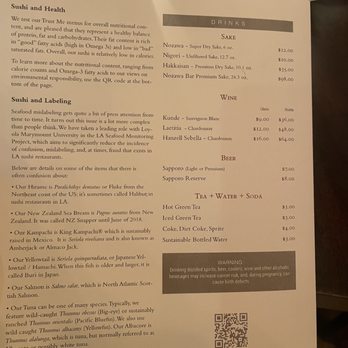 SUGARFISH | Brentwood - Menu - Sushi Bars Near Me - Los Angeles, California
