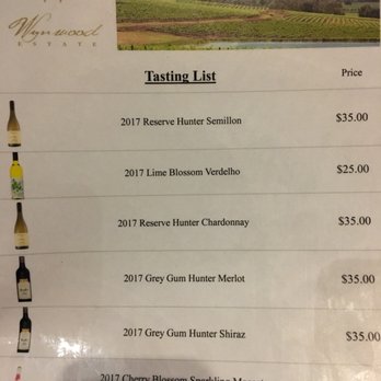 Wynwood Estate - Wine tasting menu Just me 2018 - Wineries Near Me - Pokolbin, NSW Wynwood Estate - Wine tasting menu Just me 2018 - Wineries Near Me - Pokolbin, NSW