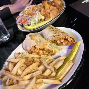 DOX Grillhouse - Buffalo Chicken Wrap with Fries - Cocktail Bars Near Me - St. Clair Shores, Michigan DOX Grillhouse - Buffalo Chicken Wrap with Fries - Cocktail Bars Near Me - St. Clair Shores, Michigan