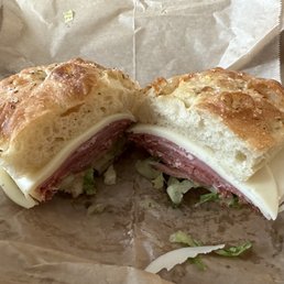 The Italian on Focaccia /w Lettuce Tomato Onion + Balsamic/Oil. Just wonderful.