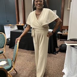 She altered this pantsuit that was one size too big to fit perfectly!