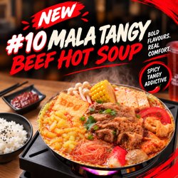 Boiling Point - NEW #10 Mala Tangy Beef Hot Soup! 
Tender beef, bold spices, and tangy flavors in every bite. Spicy, tangy, and addictive!