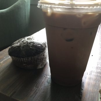 Cuportunity Coffee - Chocolate muffin and an iced 20 oz black and white mocha. Yum! - Coffee & Tea Near Me - Redmond, Oregon