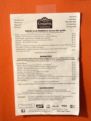 Menu photo 4 Consuelo's Taqueria Manchester, NH Menu photo 4 Consuelo's Taqueria Manchester, NH