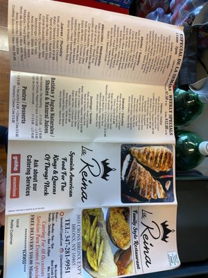Menu photo 1 La Reina Restaurant The Bronx, NY Menu photo 1 La Reina Restaurant The Bronx, NY