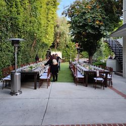 Lombardi House - Outdoor Area setup for dinner for 180 people