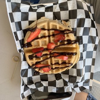The Modern Waffle - a waffle with strawberries and chocolate - Waffles Near Me The Modern Waffle - a waffle with strawberries and chocolate - Waffles Near Me