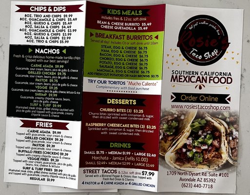 Menu photo 5 Rosie’s Taco Shop Avondale, AZ Menu photo 5 Rosie’s Taco Shop Avondale, AZ