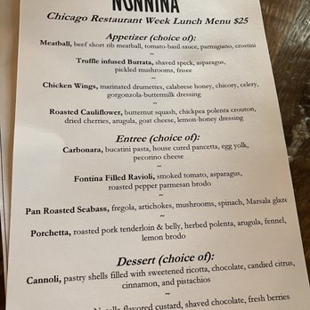 Nonnina - Chicago restaurant week lunch menu - Italian Near Me - Chicago, Illinois
