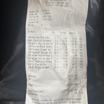 Nespresso Boutique - a receipt for a coffee shop - Cafes Near Me - Paramus, New Jersey