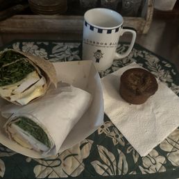 Turkey wrap and banana muffin Turkey wrap and banana muffin