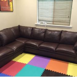 Redding to Medford Leather Repair - After. We stripped, sanded and re dyed the leather back to it's original color. Our cost was a fraction of new furniture expense.