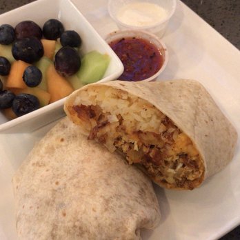 Our Brunch Spot - Breakfast Burrito w/ Chorizo & a side of a fruit cup - Breakfast & Brunch Near Me - Keller, Texas Our Brunch Spot - Breakfast Burrito w/ Chorizo & a side of a fruit cup - Breakfast & Brunch Near Me - Keller, Texas