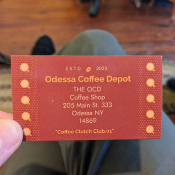 Odessa Coffee Depot - OCD, Odessa Coffee Depot business card - Coffee & Tea Near Me - Catharine, New York Odessa Coffee Depot - OCD, Odessa Coffee Depot business card - Coffee & Tea Near Me - Catharine, New York