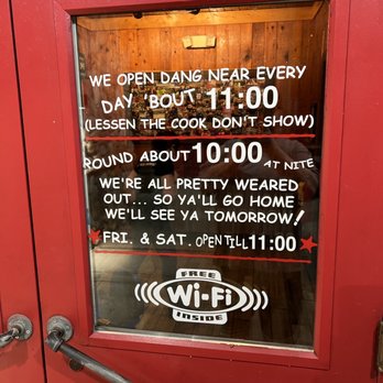 Famous Dave's Bar-B-Que - The door to Infamous Dave's I mean famous Dave's which lists their hours as open till 10pm - Barbeque Near Me - Taylor, Michigan Famous Dave's Bar-B-Que - The door to Infamous Dave's I mean famous Dave's which lists their hours as open till 10pm - Barbeque Near Me - Taylor, Michigan