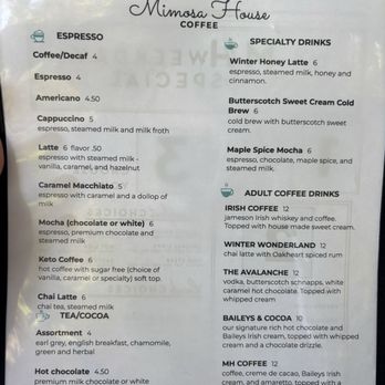The Mimosa House - Drink menu - Breakfast & Brunch Near Me - Gold River, California The Mimosa House - Drink menu - Breakfast & Brunch Near Me - Gold River, California