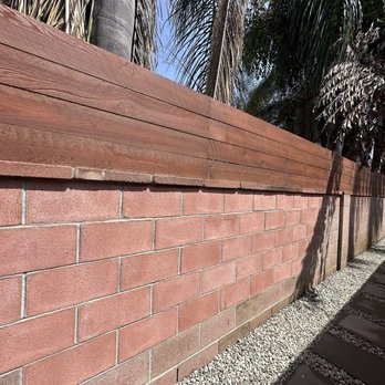 SOS Fencing - After wall repair and new wood toppers - Masonry/Concrete Near Me - Norwalk, California SOS Fencing - After wall repair and new wood toppers - Masonry/Concrete Near Me - Norwalk, California