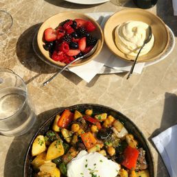 Pancakes and Veggie Breakfast Hash