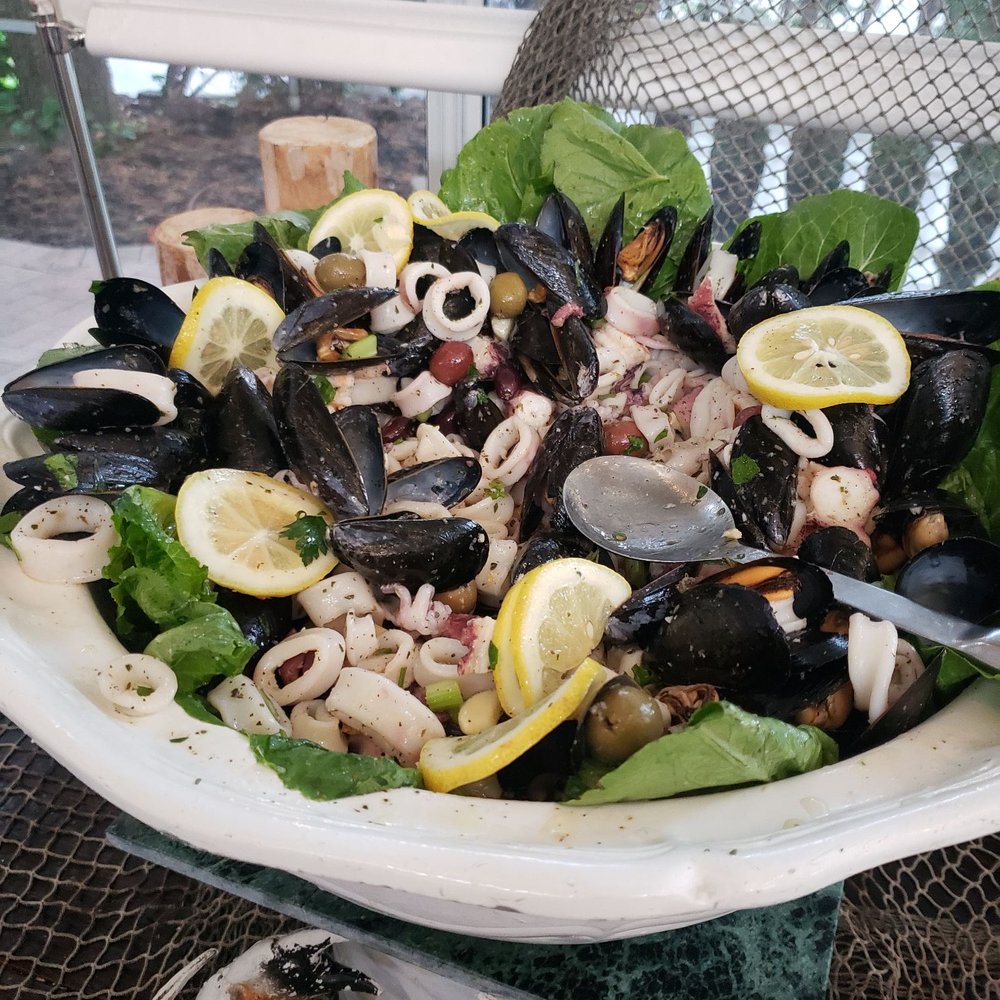 Villa Lombardi's - Seafud salad, which was very taste. B+ for flavor and not overcooked. - Caterers Near Me - Holbrook, New York