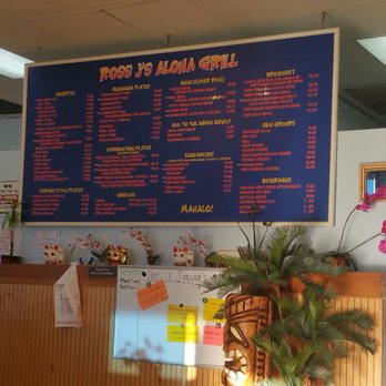 Ross J's Aloha Grill - Menu board and ordering area - Hawaiian Near Me - Henderson, Nevada Ross J's Aloha Grill - Menu board and ordering area - Hawaiian Near Me - Henderson, Nevada