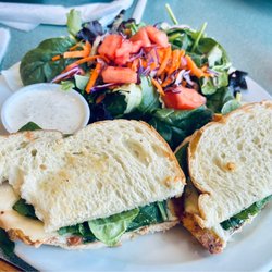 Last Chance Pizza & Pasta - Buffalo Chicken Sandwich with salad