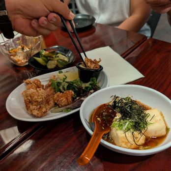 Ramen Show 2 - Agedashi tofu, chicken karaage, pickled cucumbers. - Ramen Near Me - Las Vegas, Nevada Ramen Show 2 - Agedashi tofu, chicken karaage, pickled cucumbers. - Ramen Near Me - Las Vegas, Nevada