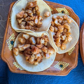 La Cueva de la Cherna - Three shrimp tacos for MXN $171. They were very filling and satisfying. - Tacos Near Me - Isla Mujeres, ROO La Cueva de la Cherna - Three shrimp tacos for MXN $171. They were very filling and satisfying. - Tacos Near Me - Isla Mujeres, ROO