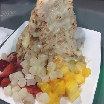 Nu Cafe - Milk shaved ice with condensed milk, mochi, mango, and strawberry. - Ice Cream & Frozen Yogurt Near Me - Houston, Texas Nu Cafe - Milk shaved ice with condensed milk, mochi, mango, and strawberry. - Ice Cream & Frozen Yogurt Near Me - Houston, Texas