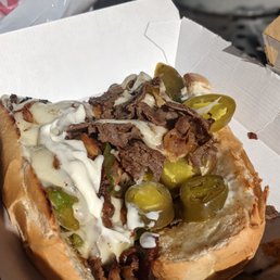 Classic Philly Cheese steak, I like mine w/o lettuce or tomato, extra mayo, jalapenos and grilled onions.