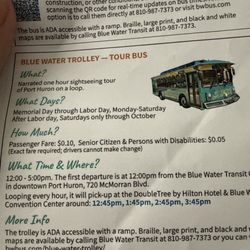 Blue Water Area Transit - Schedule for trolley