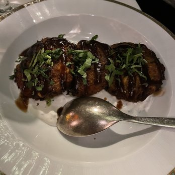 Ananda - Zucchini appetizer with date chutney & goat yogurt - Indian Near Me - Fulton, Maryland