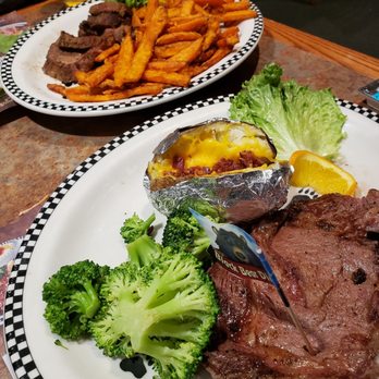 Black Bear Diner - Ribye steak with fully loaded potato  Tri tip with sweet potato fries - Diners Near Me - Colma, California